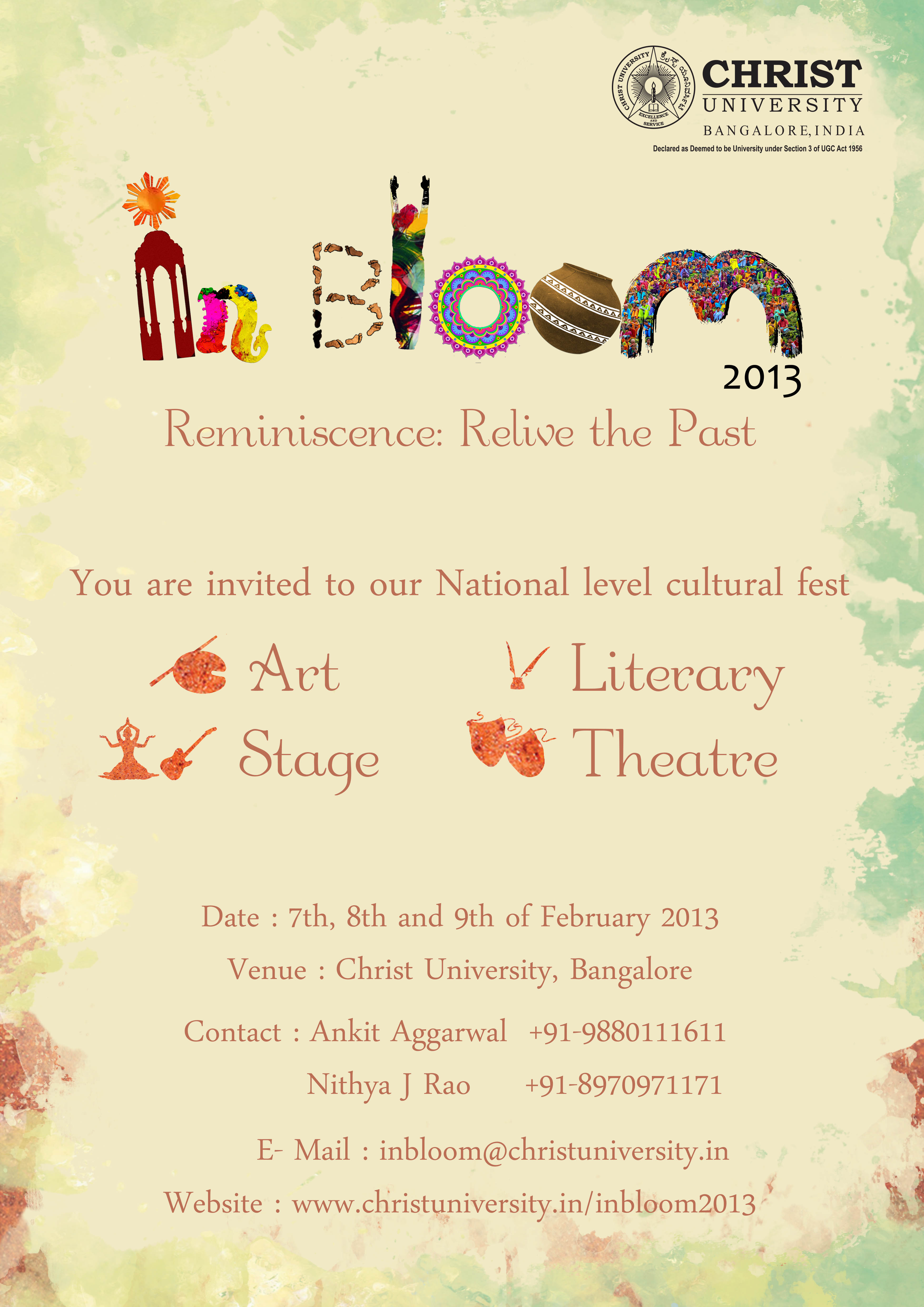 In-Bloom 2013: Reminiscence- Relive the Past