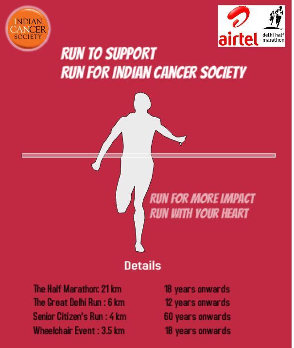 Run to support Indian Cancer Society Delhi