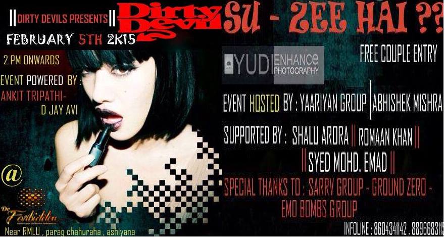 ▌▌ SU -  ZEE HAI ? ▌▌05 FEB ▌▌ FREE COUPLE ENTRY ▌▌ DE-FORBIDDEN LOUNGE ▌▌