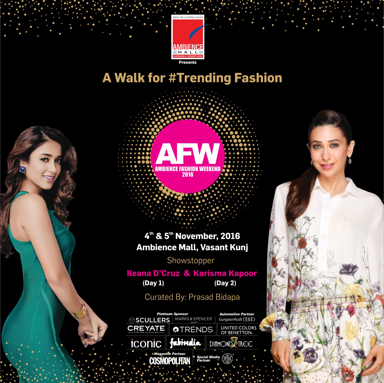 Ambience Mall launches a 2 day extravaganza with Ileana D’cruz and Karishma Kapoor.