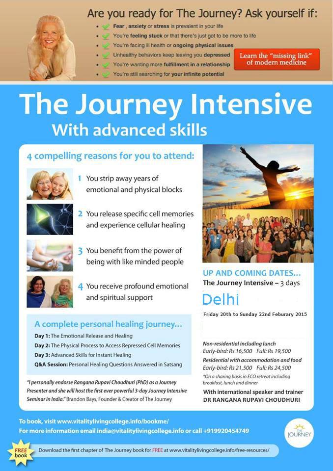 Journey 3 day Intensive Seminar with Advanced skills Delhi 2015
