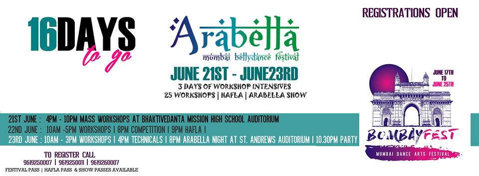 BombayFest : Arabella : Mumbai BellyDance Festival : June21st to June23rd