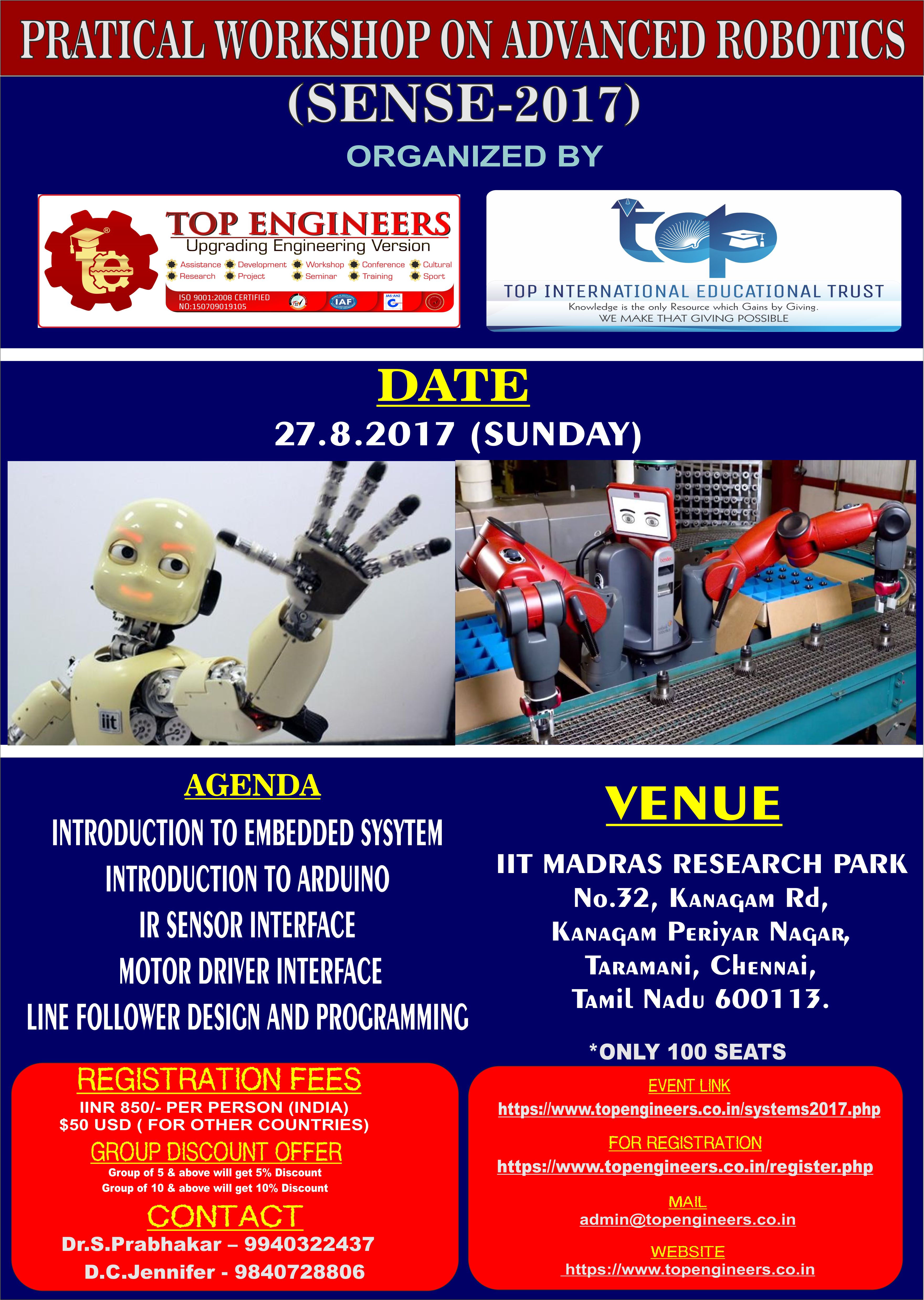 PRACTICAL WORKSHOP ON ADVANCED ROBOTICS (SENSE-2017) 