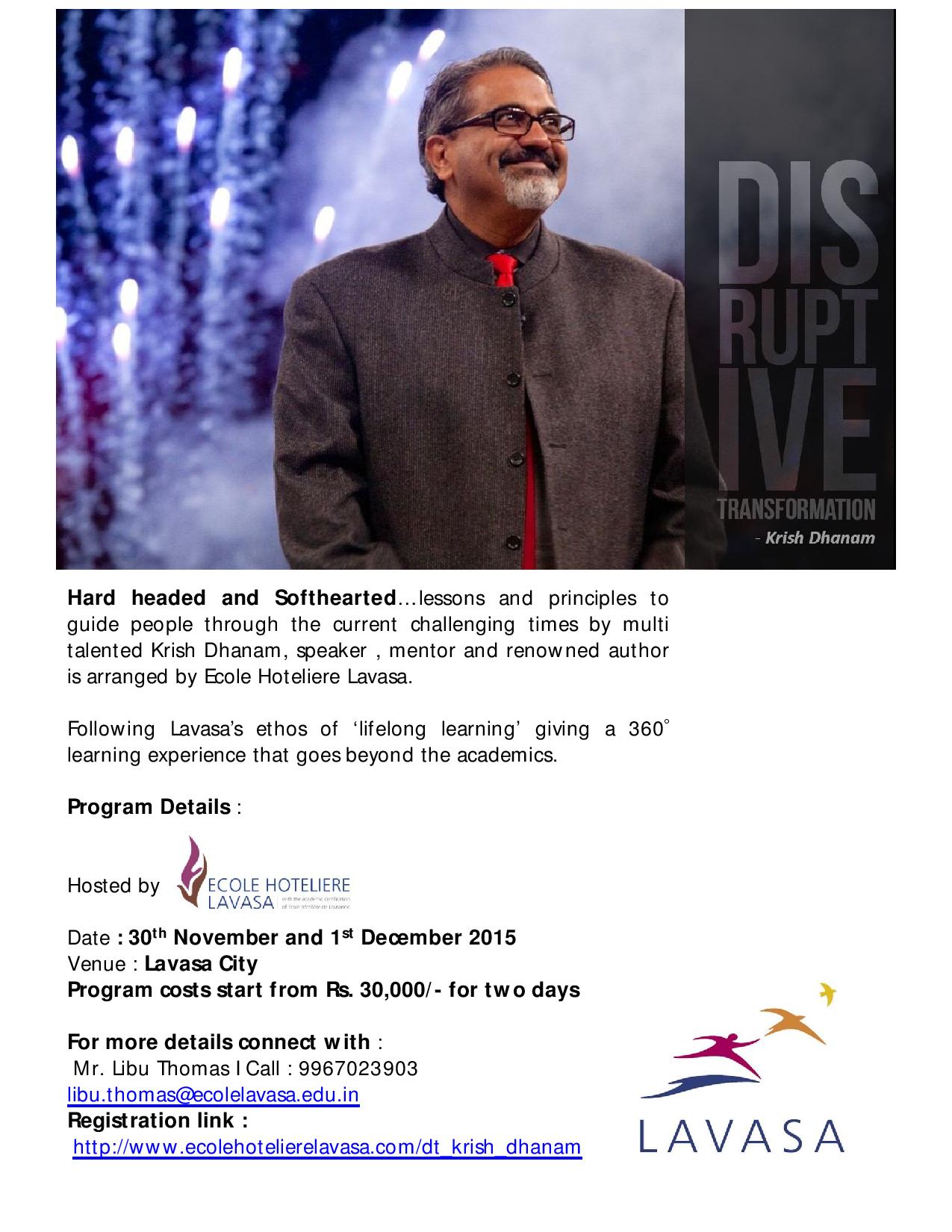 Disruptive Transformation By Krish Dhanam