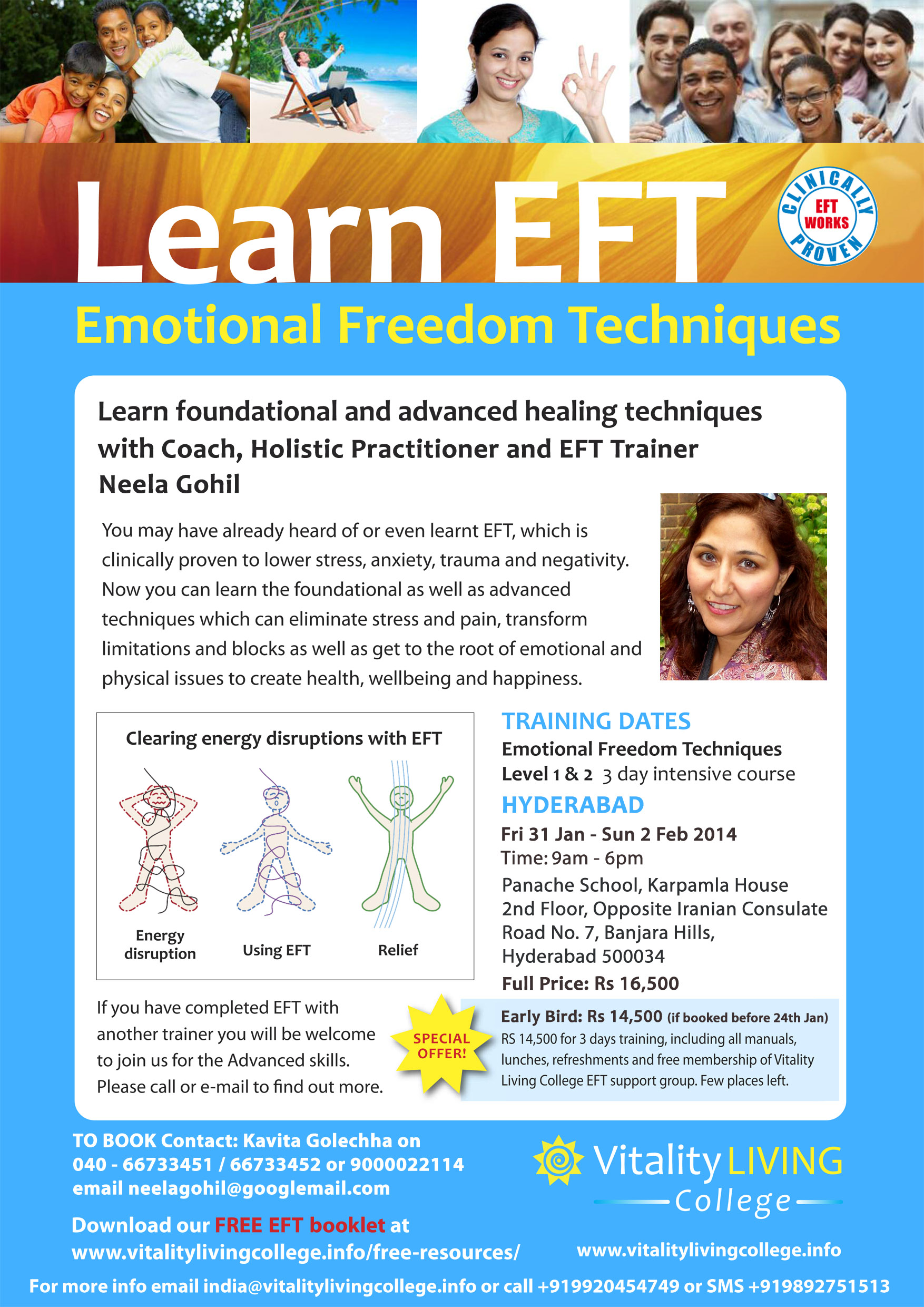 EFT (EMOTIONAL FREEDOM TECHNIQUES) Level 1 2 Hyderabad 2014 with Neela Gohil