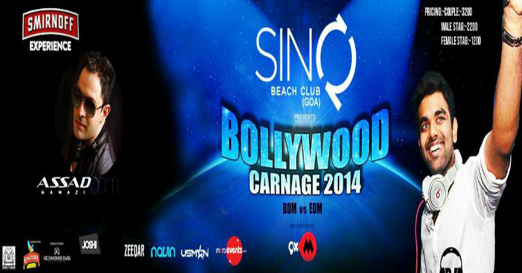 BOLLYWOOD CARNAGE 2014 with Indias 1 Dj CHETAS | Candolim