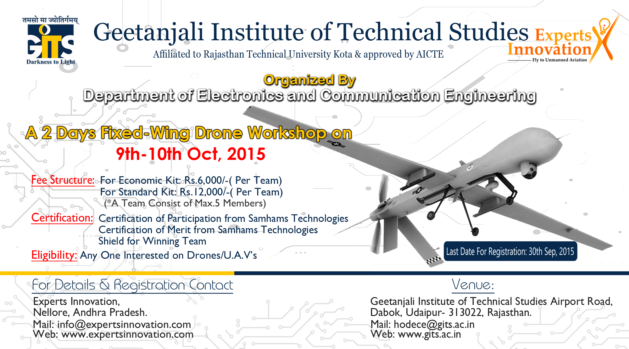 two days Quadcopter drone workshop