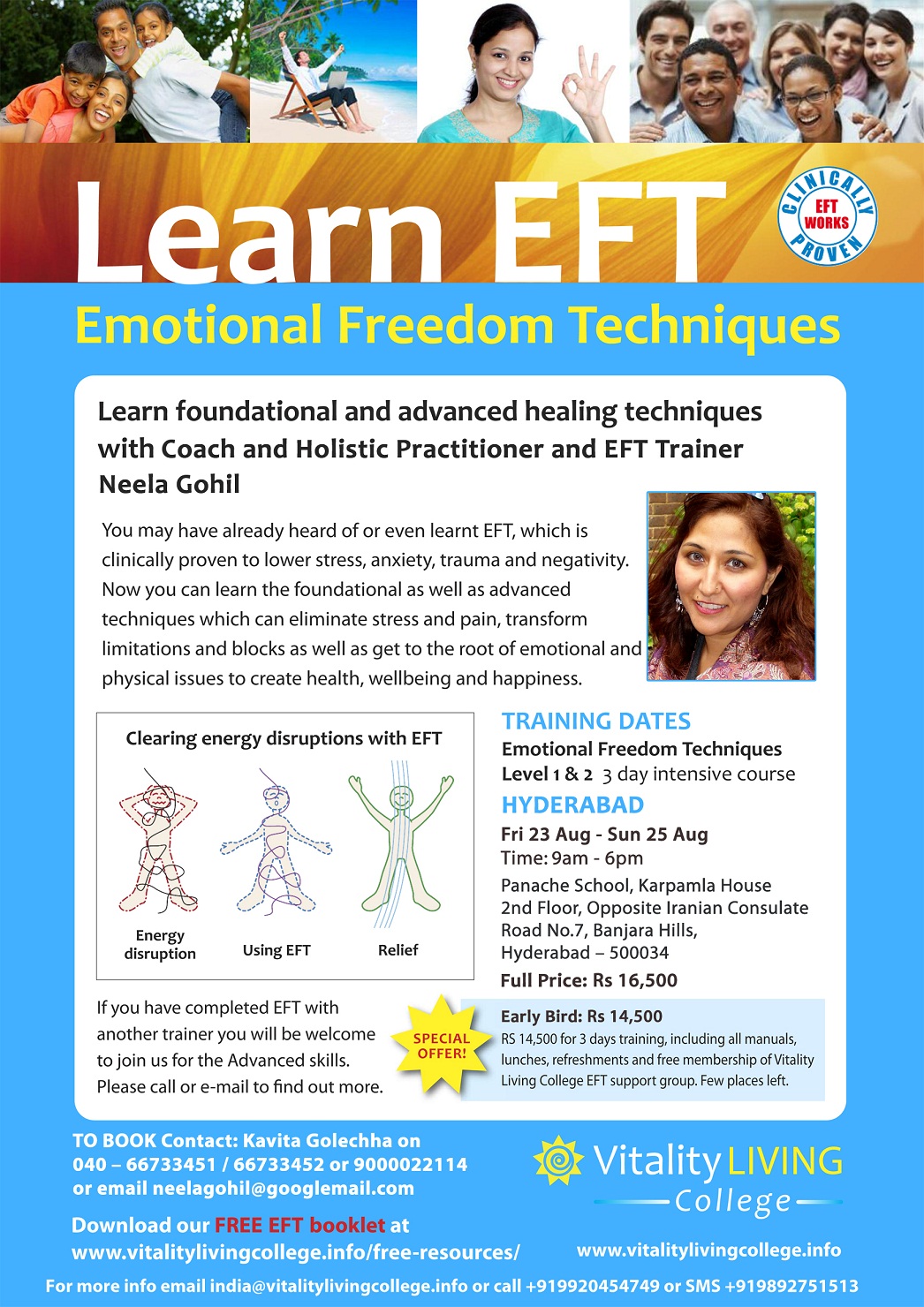 EFT Level 1 & 2 Training Hyderabad with Neela Gohil