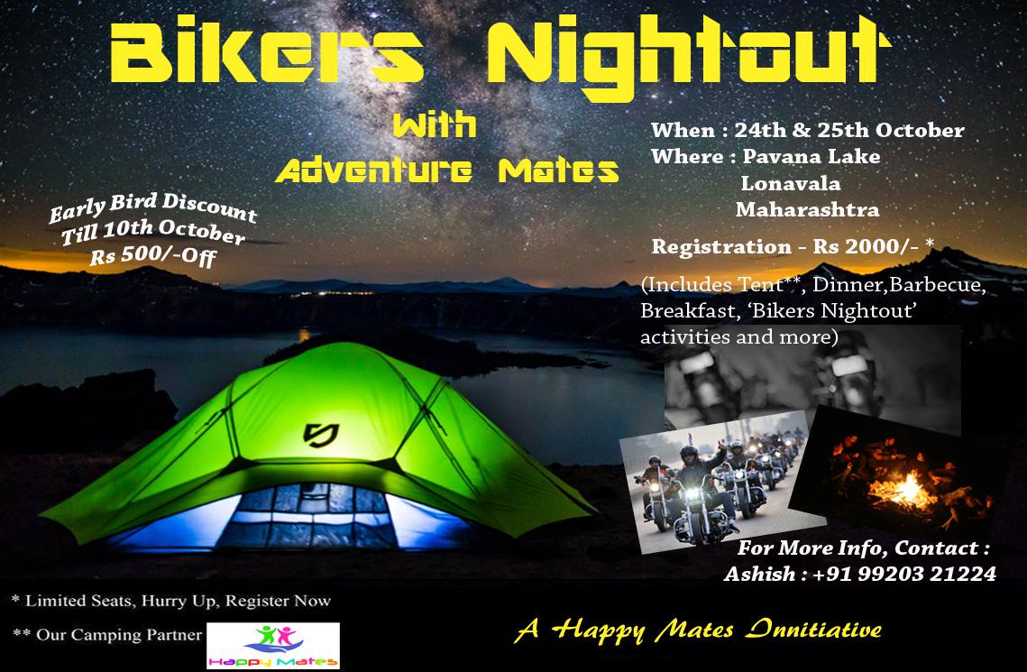 Bikers Nightout  and Camping at Pawana Lake 24-25 Oct 2015