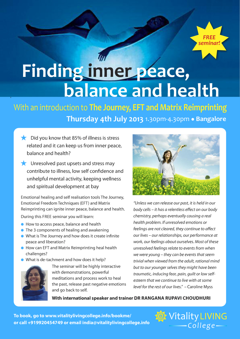 Creating Inner Peace, Balance & Health