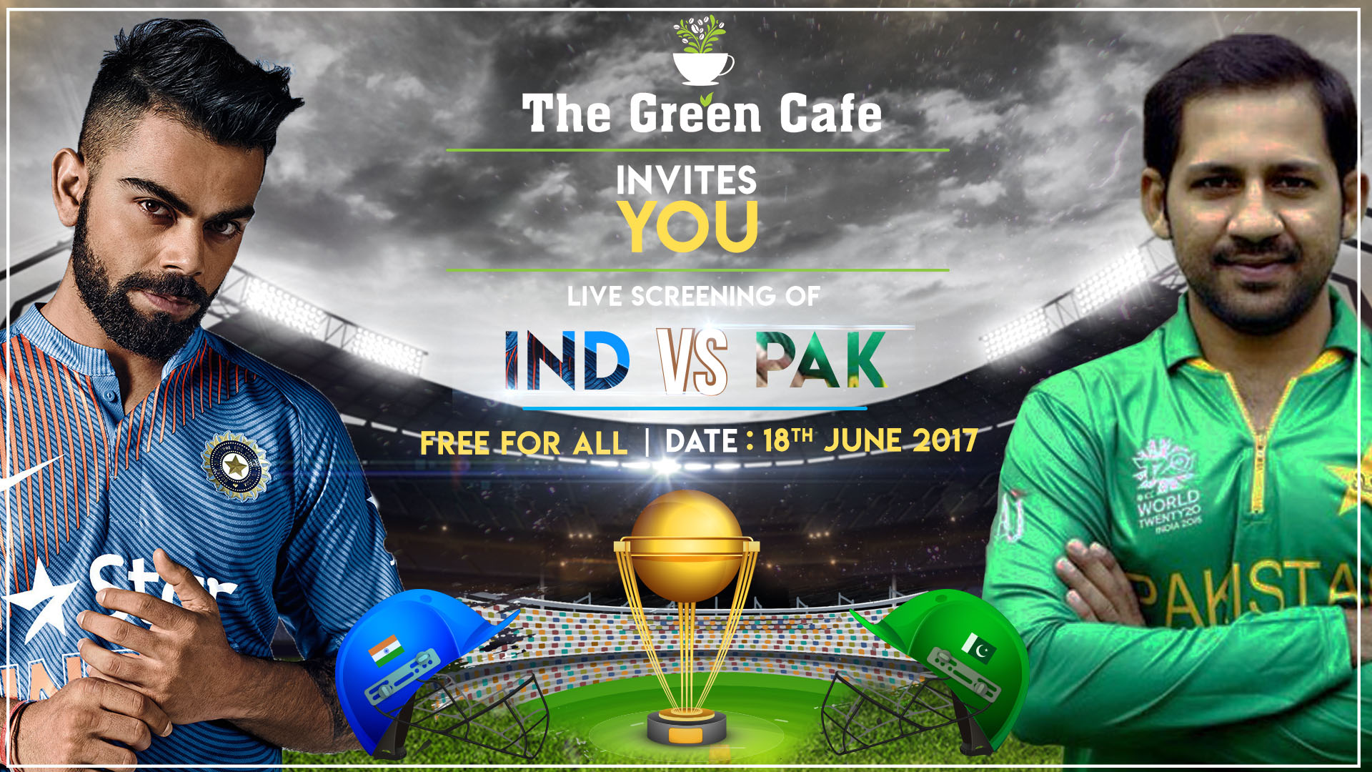 India VS Pakistan Champions Trophy 2017 Finale Live Screening.