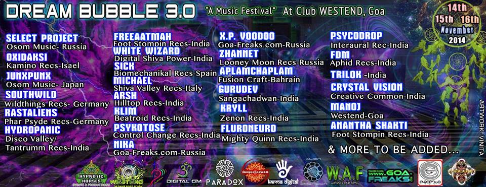 Dream Bubble III - A Music Festival. (1st phase presale ends 8th Nov)