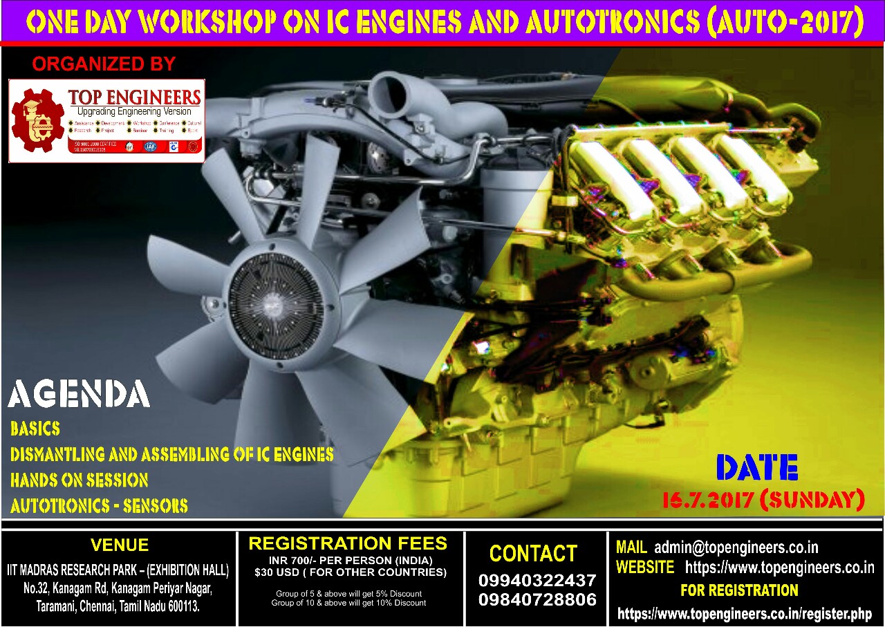 ONE DAY WORKSHOP ON IC ENGINES AND AUTOTRONICS(AUTO-2017)