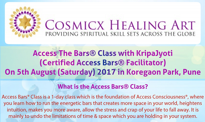 Access The Bars® Class With KripaJyoti (Certified Access Bars® Facilitator) On 5th August (Saturday) 2017 in Koregaon Park, Pune